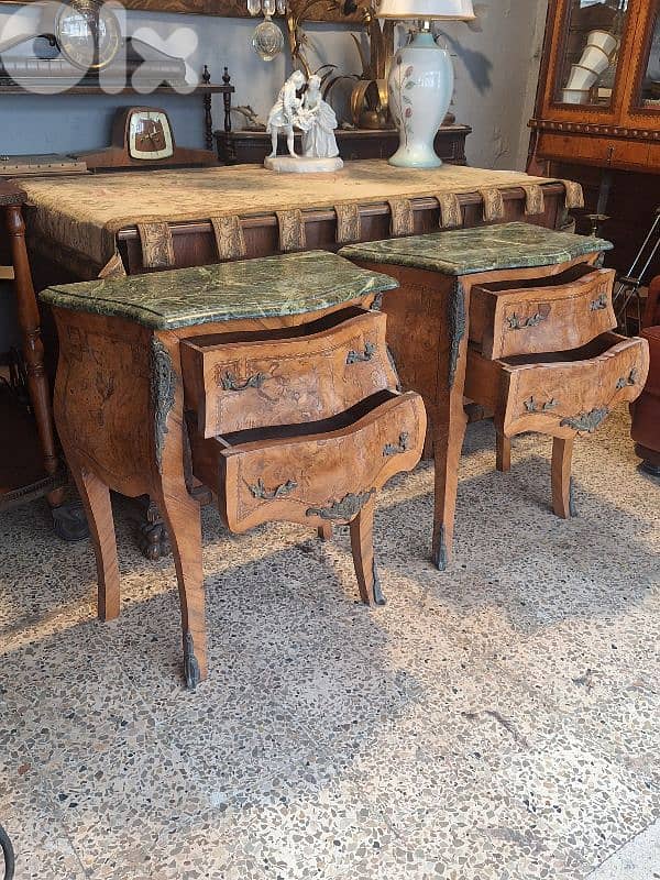 pair of marble top bahue 2