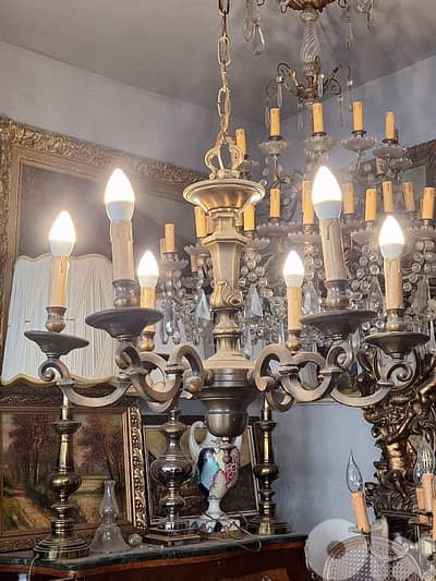 heavy brass flemish chandelier