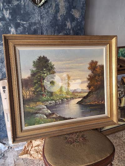 antique handpainted oilpainting