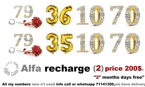 SPECIAL couple & price  Alfa recharge