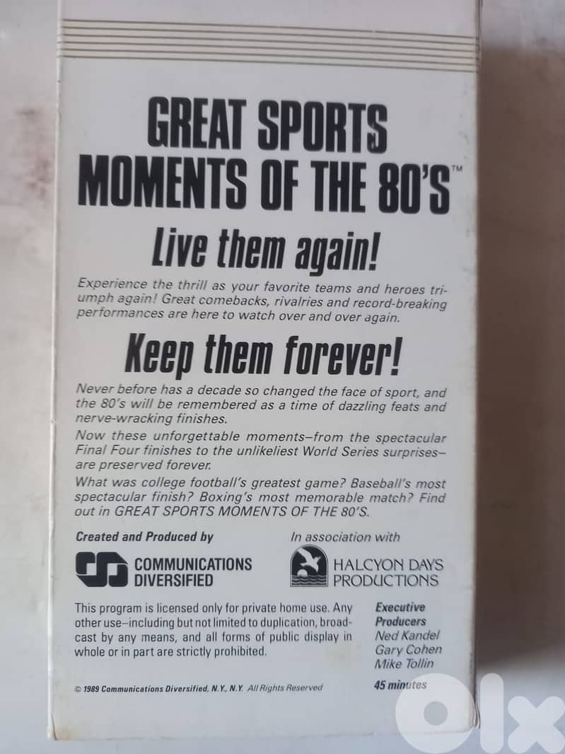 Great Sports Moments of the 80s VHS 2