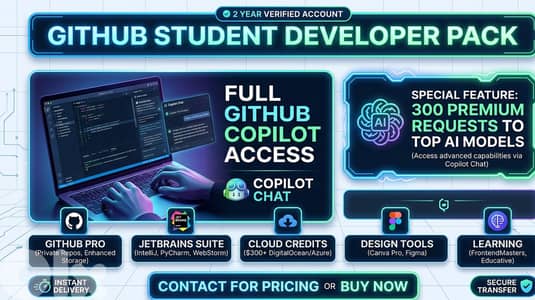 2-Year GitHub Student Account for Sale