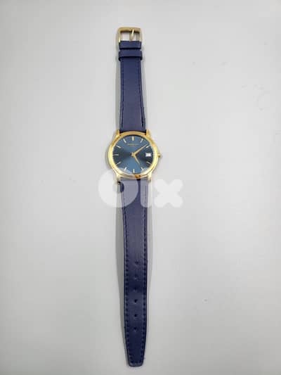 Raymond Weil Vintage Gold Plated Blue Dial Quartz Watch – Date
