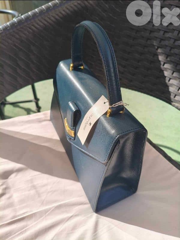 Courrèges Blue Leather handbag for less than half price 2