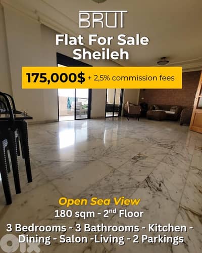 180 sqm Open Sea View apartment for sale in Sheileh