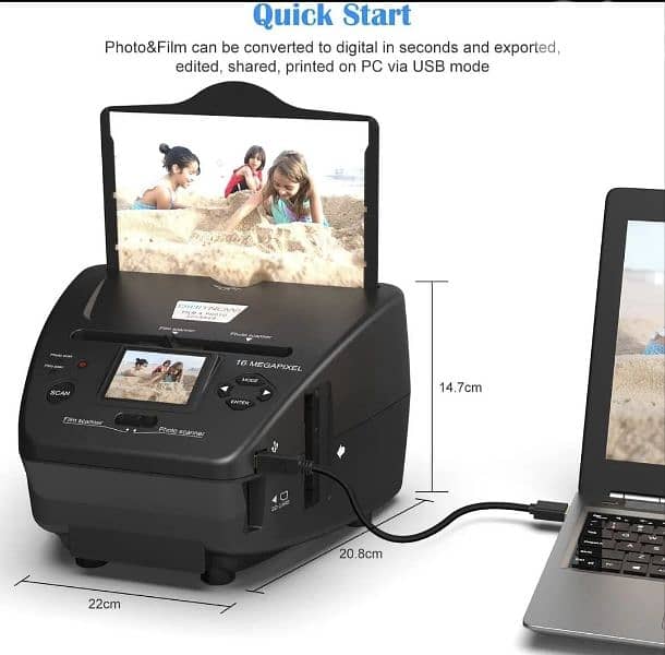 DIGITNOW Film/Photo Scanner 2.4" LCD Converts Slides & Negatives film 6