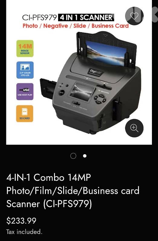 DIGITNOW Film/Photo Scanner 2.4" LCD Converts Slides & Negatives film 8