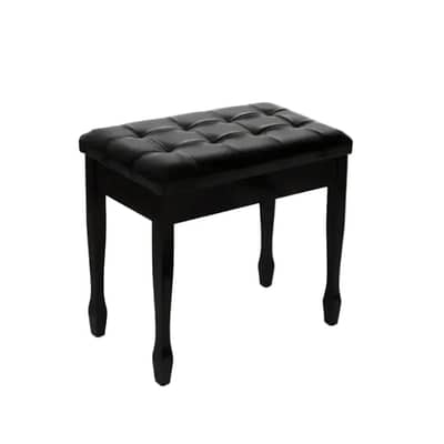 Black Tufted Piano Bench