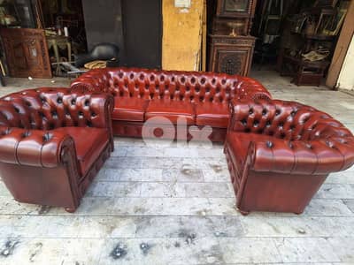 salon chesterfield genuine leather buffalo original England