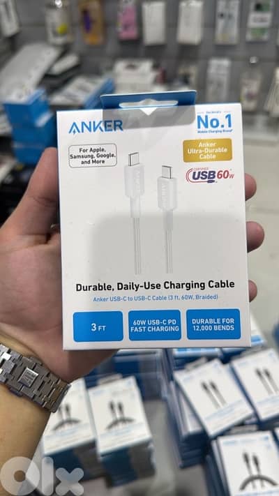 Anker 322 Usb-c To Usb-c Cable 3ft 60w white (Braided)