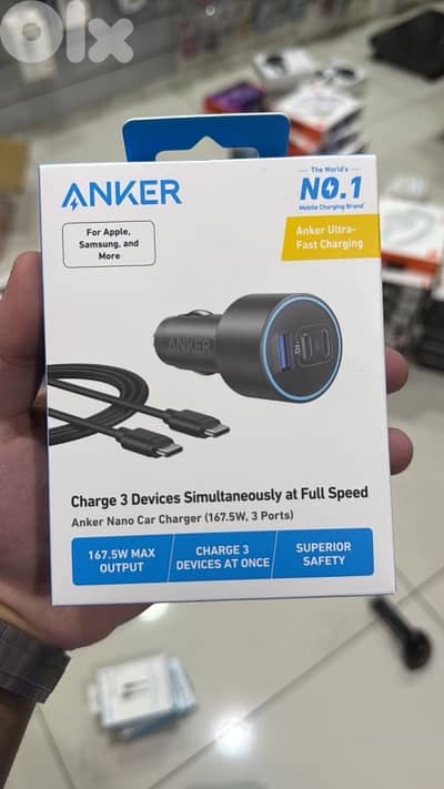 Anker Nano Car Charger (167.5w,3ports)