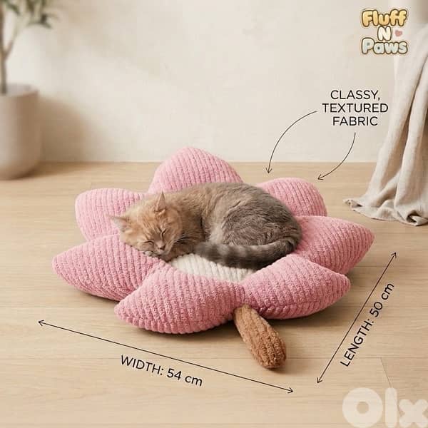 Cat & Dog Flower Pillow Bed 1