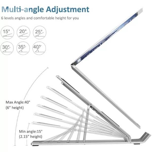 Metal Stand For Laptop, Height Adjustable, Over Heating Protection 2