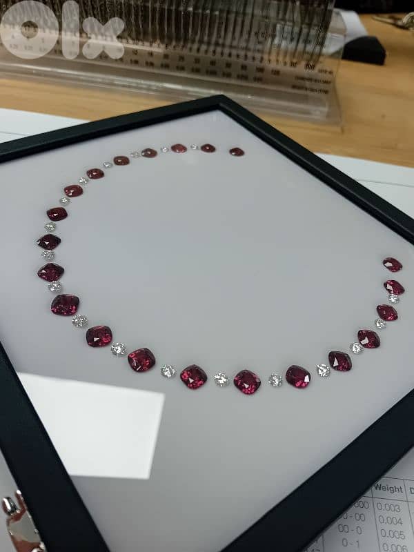 natural rhodolite garnet with diamond 1
