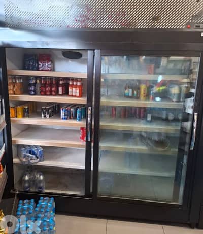 two supermarket refrigerators (210cm and 120cm) -