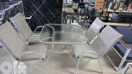 set steel table &chairs طقم طاولة واربع كراسي