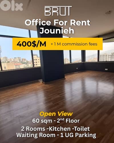 Prime Location Office For rent in Jounieh-400$
