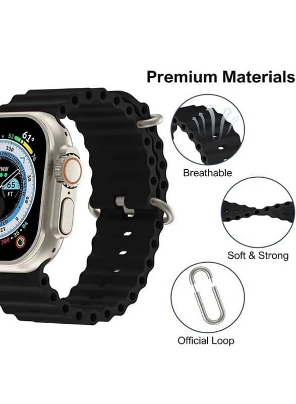 Ultra 9 Touch Screen Bluetooth Smartwatch With Charger & Extra Strap 2
