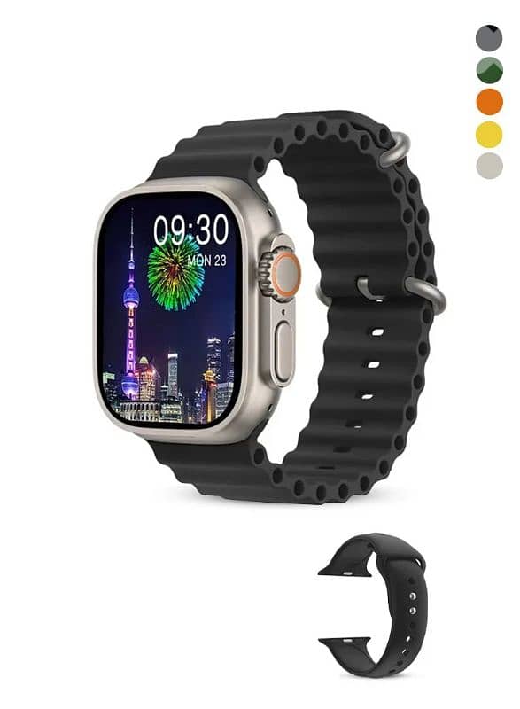 Ultra 9 Touch Screen Bluetooth Smartwatch With Charger & Extra Strap 3