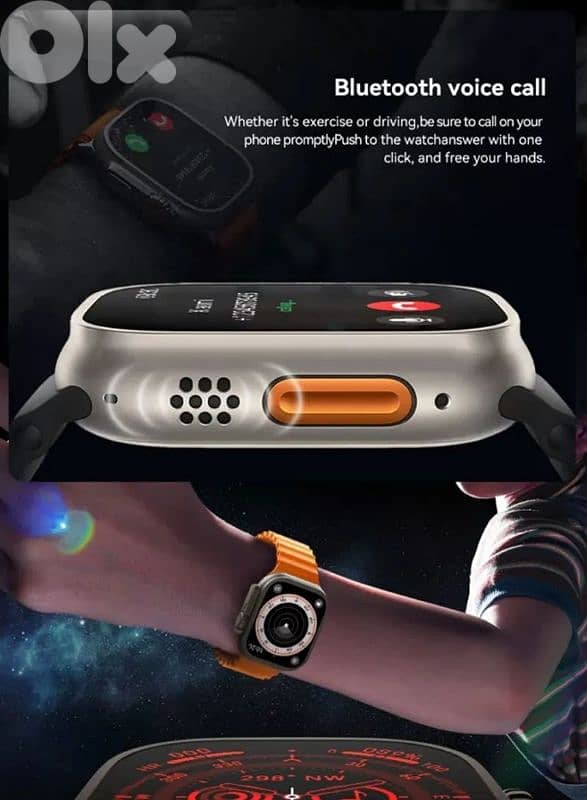 Ultra 9 Touch Screen Bluetooth Smartwatch With Charger & Extra Strap 8