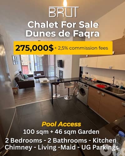 100 sqm +56 sam Chalet for sale in Dunes De Faqra Kfardebian