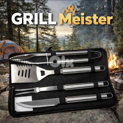 GRILL MEISTER Premium Stainless Steel BBQ Tool Set Outdoor Gear.