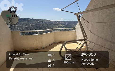 Chalet Duplex for sale in Faraya شاليه للبيع قي منطقة فاريا