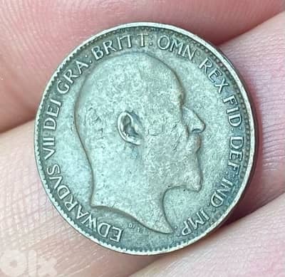 عملة قديمة ربع بنس بريطاني سنة ١٩٠٩ الملك ادوارد السابع