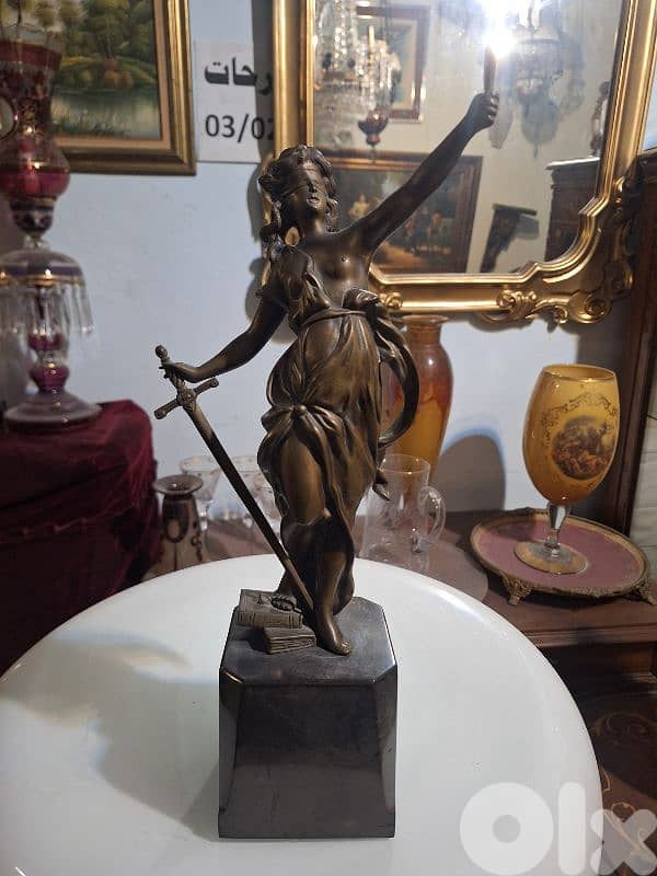 french After Alois Mayer Bronze Themis Goddess of Justice 3