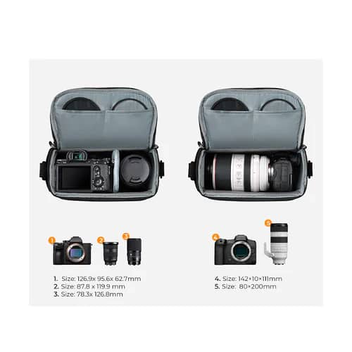 K&F Concept Camera Sling Bag (Black, 5L) KF13.179 3
