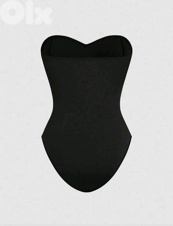 New Woman Casual Simple Black Bodysuit 1