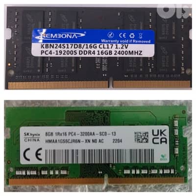2 ram laptop ddr4 16gb +8gb like new