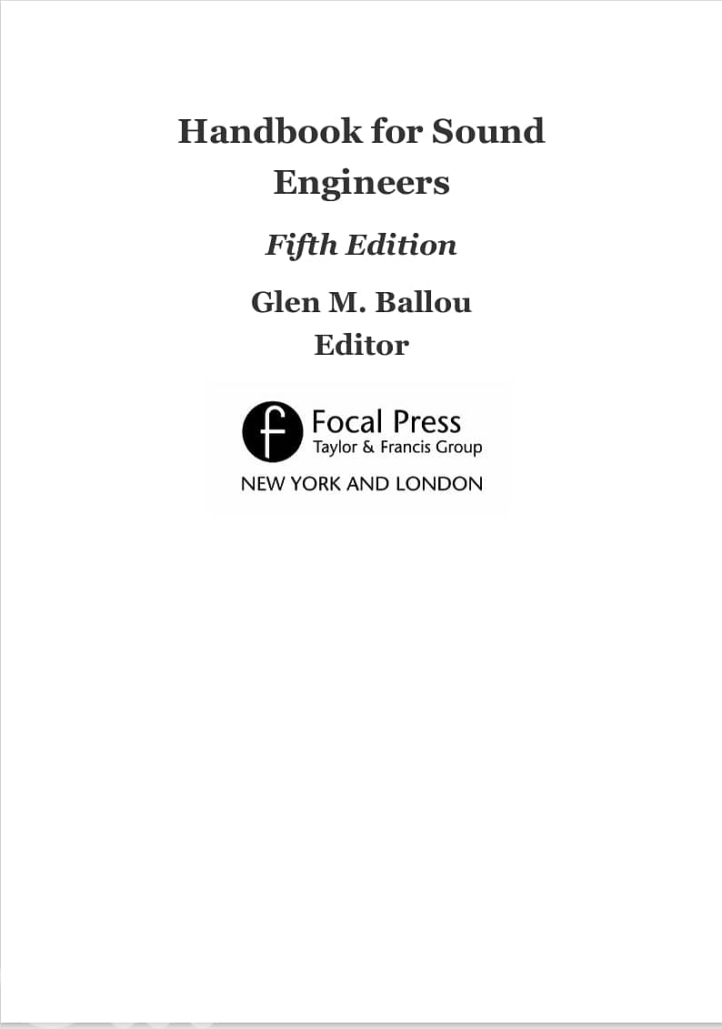 Handbook for Sound Engineers 5th edition by Glen Ballou (eBook) 1