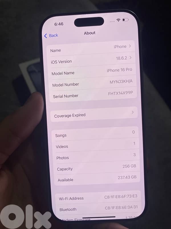 16 pro 256gb with box Never repaired 2