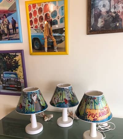 3 kids table lamps like new . 75$