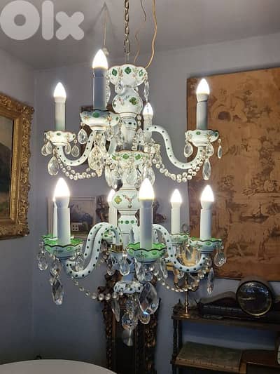 bohemian crystal czech opaline chandelier