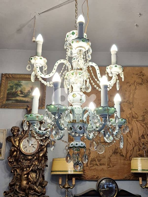 bohemian crystal czech opaline chandelier 1