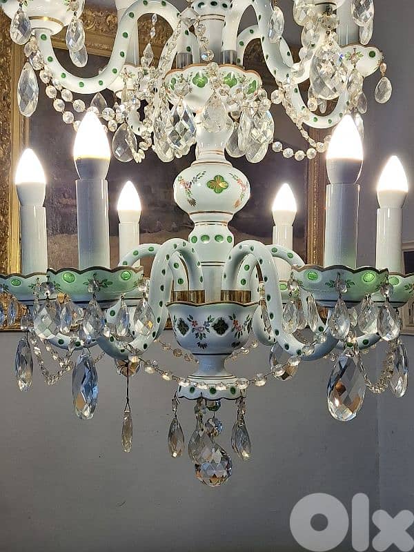 bohemian crystal czech opaline chandelier 2