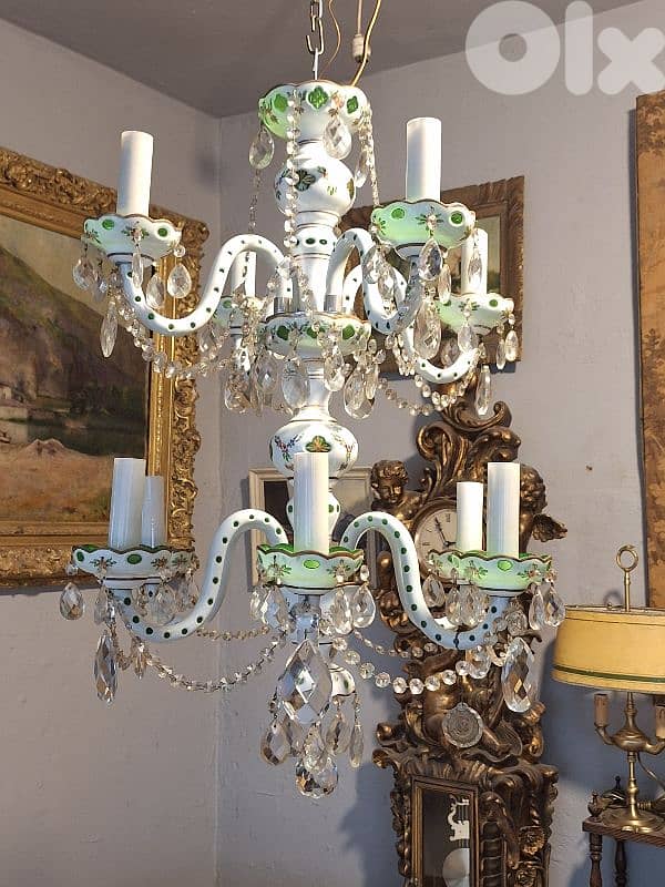 bohemian crystal czech opaline chandelier 3