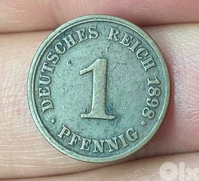 عملة قديمة ١ فنغ الماني سنة ١٨٩٨