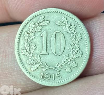 عملة قديمة ١٠ هيلير نمسا سنة ١٩١٥