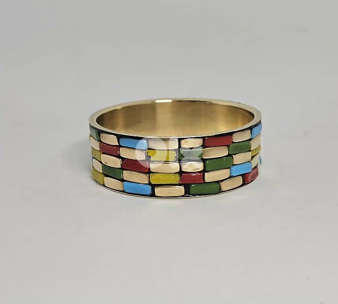 15$ brass bakelite multi color bracelet 1
