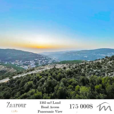 Zaarour | 150$/m² | 1,165m² Land | Road Access | Panoramic Sea View