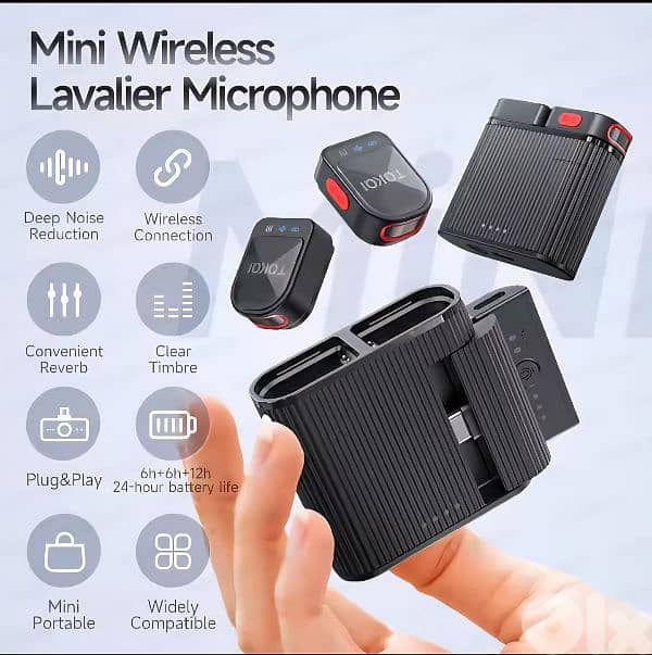 100m Wireless Mini Microphone Podcast Recording for IOS / Type-C 1