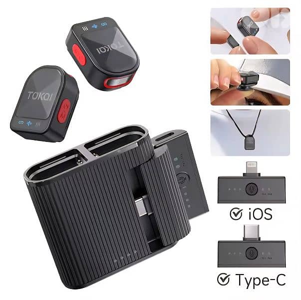 100m Wireless Mini Microphone Podcast Recording for IOS / Type-C 2