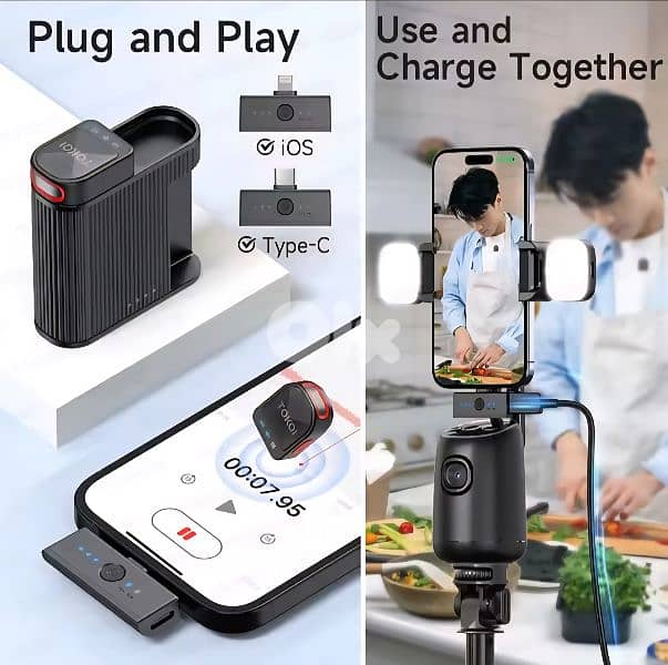 100m Wireless Mini Microphone Podcast Recording for IOS / Type-C 3