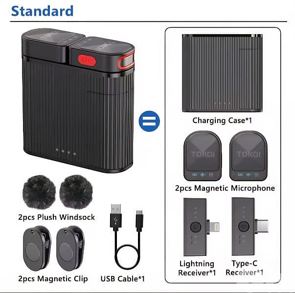 100m Wireless Mini Microphone Podcast Recording for IOS / Type-C 6