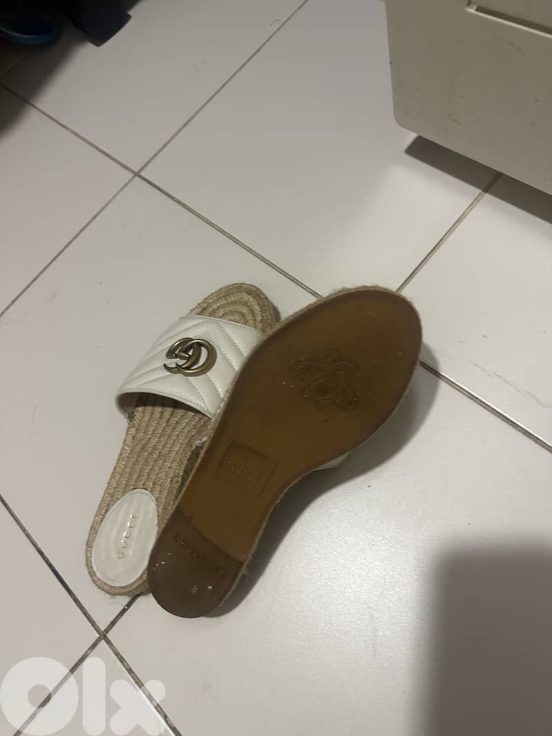 Women’s Gucci GG marmont Espadrille Sandals White 2