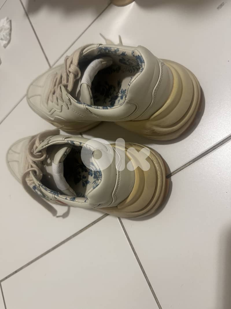 Gucci Rhyton White Leather Glitter Snakers 6