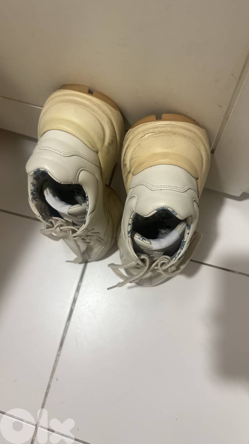 Gucci Rhyton White Leather Glitter Snakers 8